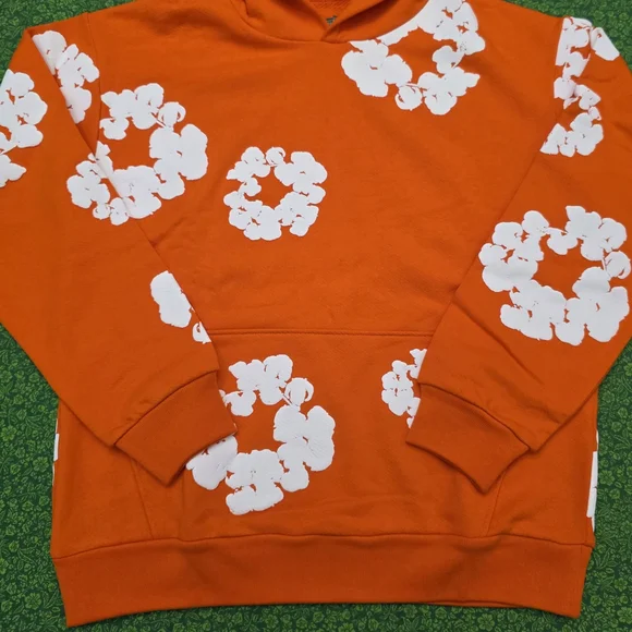 Orange Denim Tear Hoodie in Medium - Picture 6 of 12